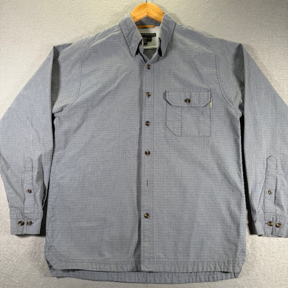 Vintage Royal Robbins Mens‎ Button Down Shirt Outdoor Travel Blue Medium